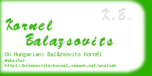 kornel balazsovits business card